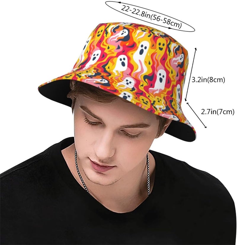 YYFD Halloween Bucket Hat for Women Men Watercolor Gothic Skull Hat Holiday Party Cap Outdoor Travel Sun Caps - Image 3